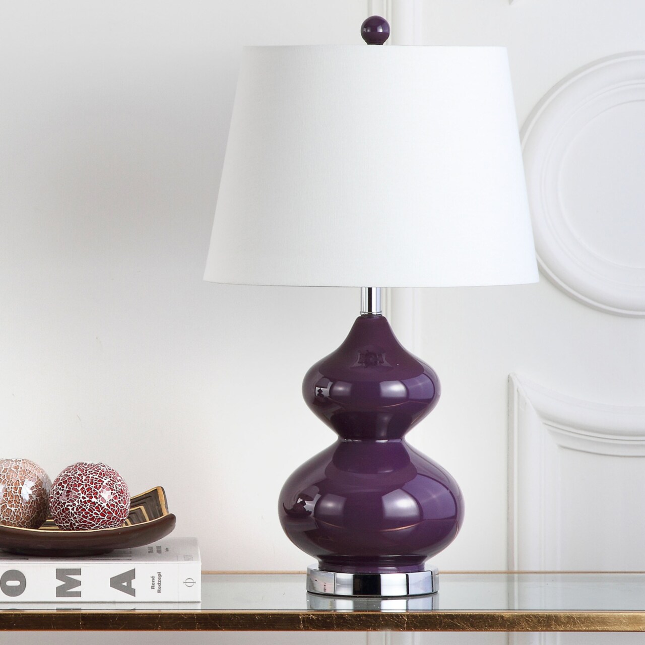 Safavieh   Eva Double Gourd Table Lamp (Set of 2) | Dark Purple |